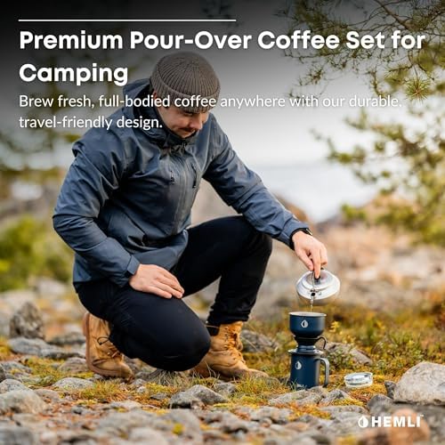 16 oz Pour Over Camp Coffee Maker Set– Vacuum Insulated Mug with Leakproof Lid, Stainless Steel Micro Filter, Portable Coffee Maker for Camping, Travel & Outdoor Adventures
