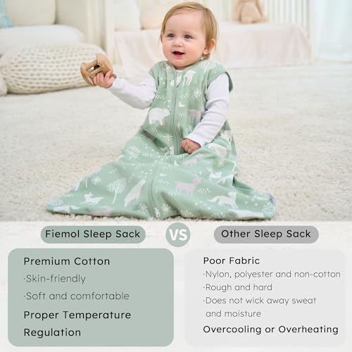 Baby Sleep Sack 0-6 Months 0.5 Tog Soft Sleeping Bag 100% Cotton