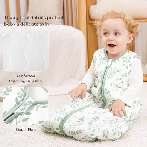 Yoofoss Baby Sleep Sack 6-12 Months Organic Cotton TOG 2.5 2-Way Zipper