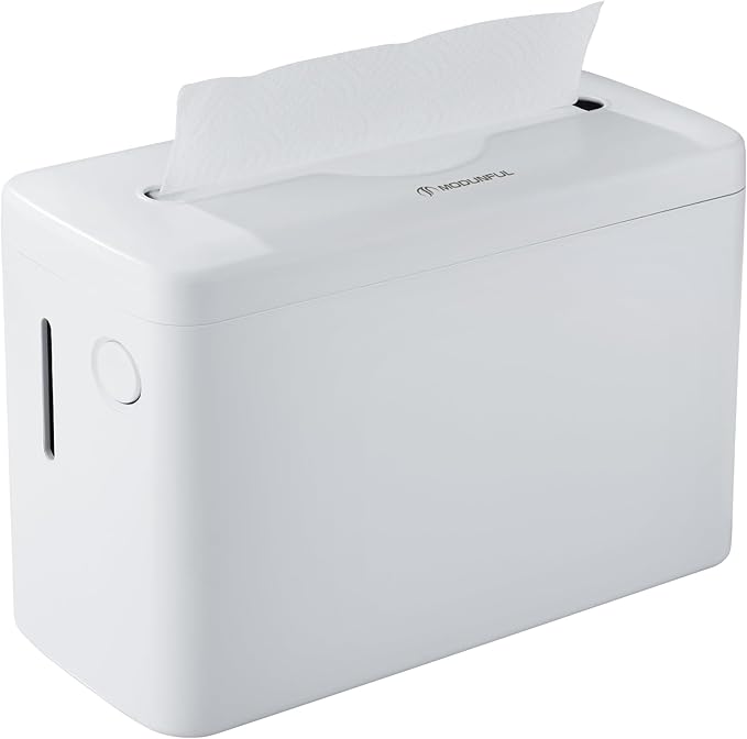 Trifold Paper Towel Dispenser Countertop, 300-Sheet Large Capacity for Multifold Paper Towel, White Heavy Duty Wide-Design