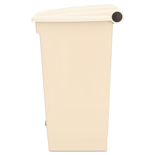 Rubbermaid Commercial Products Step-On Lid Trash Can, 18-Gallon, Beige, Hands-Free Sanitary Use Garbage Can for Medical Waste in Hospitals/Lab/Emergency/Patient Rooms