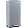 Arlopu 8/13.2 Gallon Step Trash Can, Stainless Steel Garbage Bin, Soft-Close Rubbish Bin with Removable Plastic Inner Bucket, Fingerprint-Proof, Lid Dustbin, Suit for Kitchen Home (Haze Blue, 50L)
