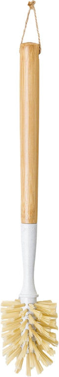 Vigar Zeroline 13.9" Long Bamboo Dish Brush, Ideal Dish Brush for Cups, Wine Glass, Tumbler, Blender Bottles, and Glass Water Bottles for The Kitchen