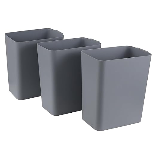3 Pack 4.5 Gallon Open-top Trash Cans, Plastic Wastebasket Garbage Can