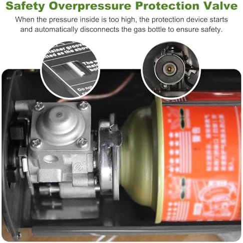 Portable Gas Stove with Case, 12000 BTU Butane Stove with Wind Guard, Single Burner Camp Stove for Home Kitchen, Camping, Picnics, Hiking, Fuel Not Included