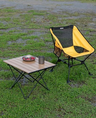 iClimb Ultralight Compact Camping Folding Table (Nature - L)