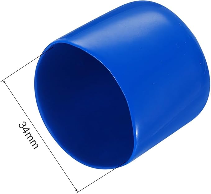 uxcell 20pcs Rubber End Caps 34mm ID Vinyl PVC Round Tube Bolt Cap Cover Screw Thread Protectors Blue