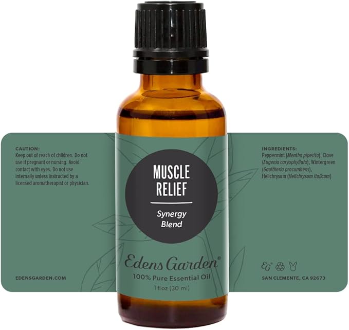 Edens Garden Muscle Relief Essential Oil Blend- 100% Pure Premium Grade, Undiluted, Natural, Therapeutic, Aromatherapy, The Best for Skin, Face, Humidfiers 30 ml (1 fl oz)