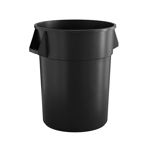 55 Gallon Black Round Commercial Trash Can
