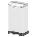 30L/8 Gallon Stainless Steel Garbage Bin with Soft-Close Lid,Step Trash Can with Removable Plastic Inner Bucket, Fingerprint-Proof(White)