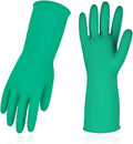 Vgo... 1-Pair Reusable Household Gloves, Rubber Dishwashing gloves, Extra Thickness, Long Sleeves, Kitchen Cleaning, Working, Painting, Gardening, Pet Care (Size XL, Green, HH4601)