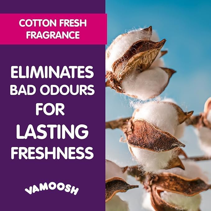 Vamoosh 6-in-1 Washing Machine Cleaner | Dissolves Pet Hair | No Harmful Chemicals | Removes Limescale | Eliminates Odor | Descales | Cotton Fresh Scent | For Front Load | 150g (Pack of 6)