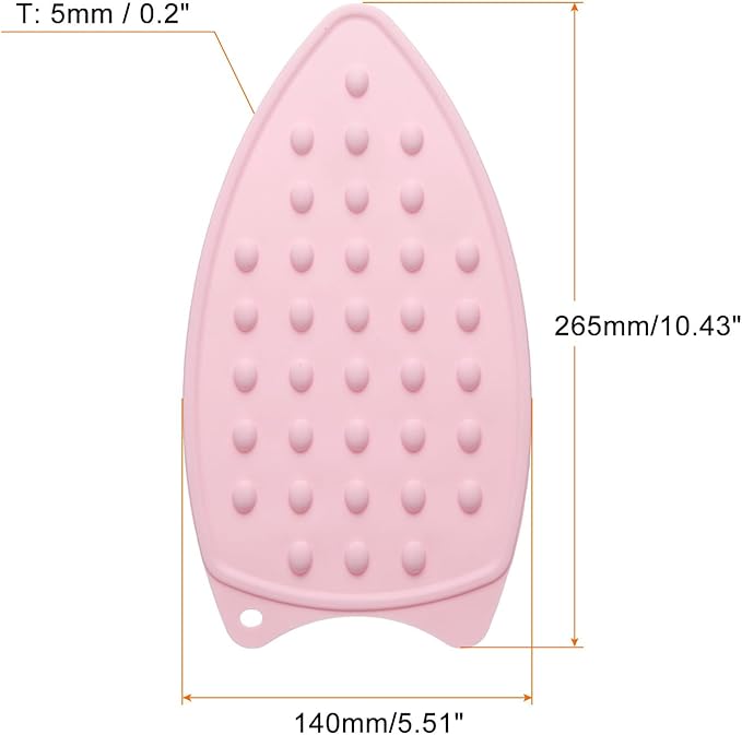 HARFINGTON 2pcs Silicone Iron Rest Pad, Multipurpose Iron Hot Resistant Mat Iron Rest Plate for Ironing Board Hot Heat Resistant Steam Compact Mat, Pale Pink