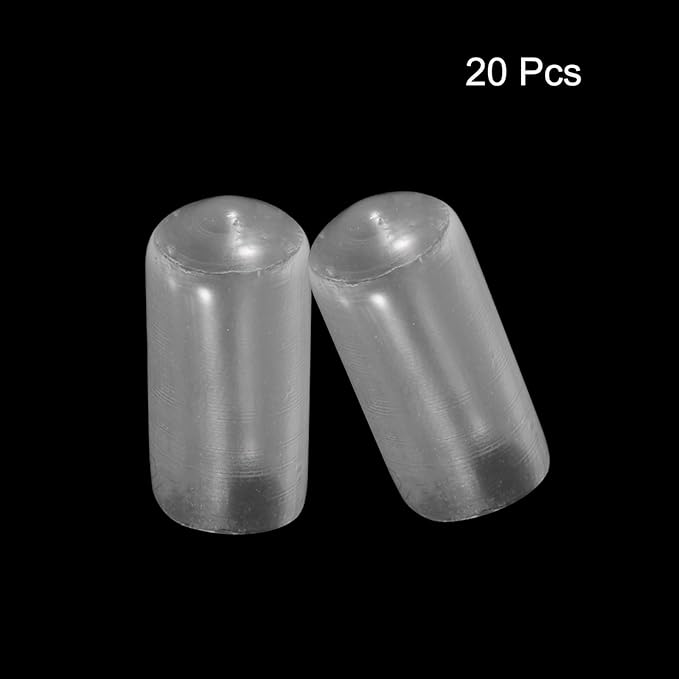 uxcell 20pcs Rubber End Caps 9.5mm(3/8") ID Vinyl PVC Round Tube Bolt Cap Cover Screw Thread Protectors Clear