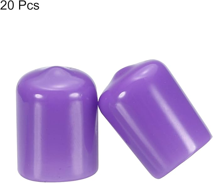 uxcell 20pcs Rubber End Caps 16mm(5/8") ID Vinyl PVC Round Tube Bolt Cap Cover Screw Thread Protectors,Purple
