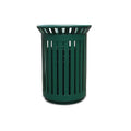 Outdoor Metal Slatted Trash Receptacle,Waste Receptacle，Commercial Trash Cans,Zone Round Garbage Bin,Square Hotel Street Patio Indoor Metal Stan (Big-Green)