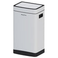 8Gallon/30L Brushed Stainless Steel Kitchen Trash Can with with Press Top Lid,Garbage Can with Inner Bucket(White)