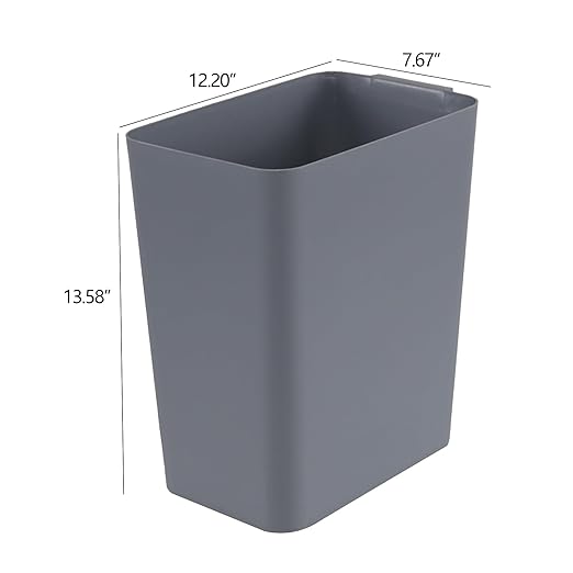 4.5 Gallon Small Plastic Waste Basket, Office Garbage Cans, 3 Packs, Gray