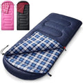 Uniqwamer Sleeping Bag for Adults Kids - 4 Seasons Cold & Warm Weather Flannel Camping Sleeping Bags, Lightweight & Waterproof 45°F Sleeping Bag for Camping Hiking Outdoor Travel