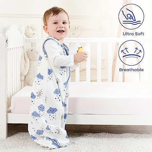 Yoofoss Baby Sleep Sack 0-6 Month 0.5TOG 100% Organic Cotton 2-Way Zipper