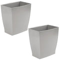 iDesign Small Rectangular Bathroom Trash Cans - Set of 2 - Gray