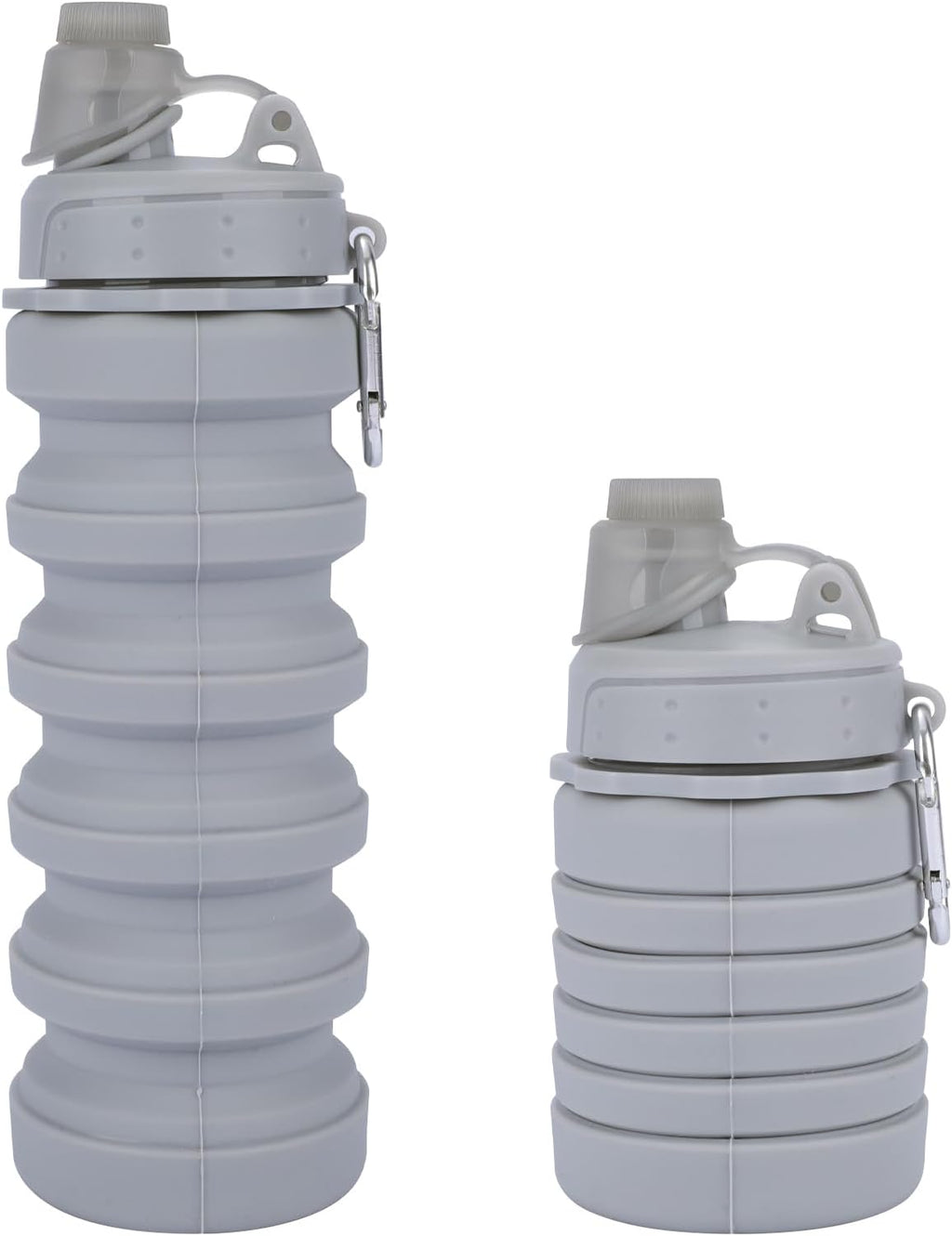 Collapsible Water Bottles for Kids, Students, Adults, Reusable BPA Free Silicone Foldable Sports Water Bottles for Travel Camping Hiking, Folding Travel Water Bottles, Gary