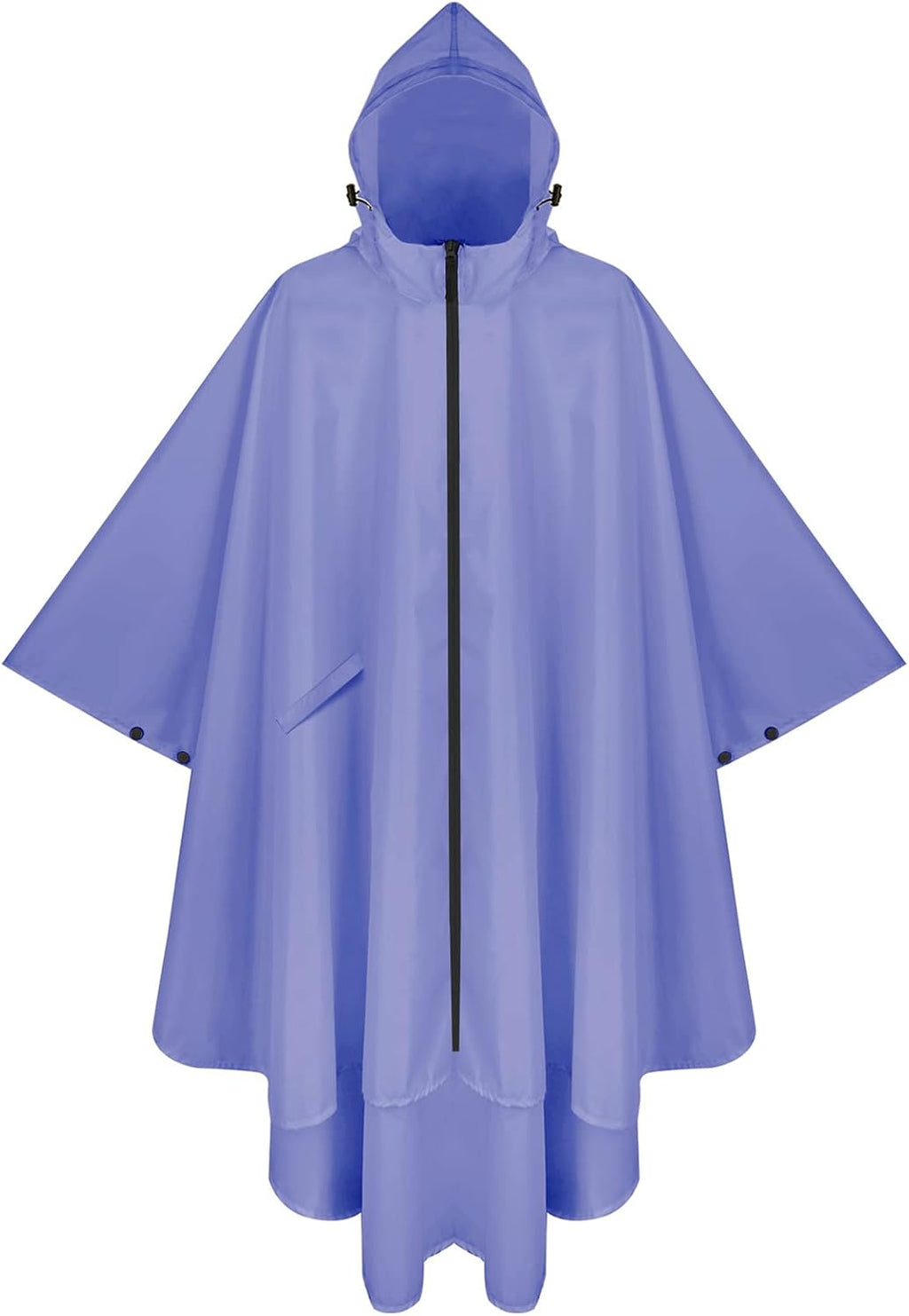 PTEROMY Hooded Rain Poncho for Adult with Pocket and Zipper, Waterproof Lightweight Raincoat for Men and Women