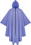 PTEROMY Hooded Rain Poncho for Adult with Pocket and Zipper, Waterproof Lightweight Raincoat for Men and Women