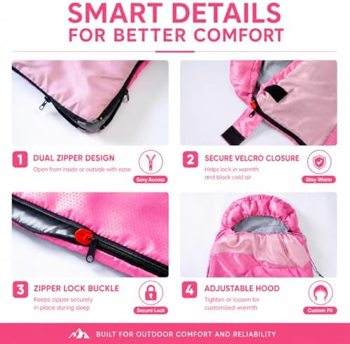 Sleeping Bags for Adults & Kids - Lightweight Camping Sleeping Bag