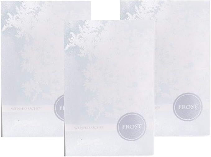 Floral Simplicity Frost Scented Sachets Pack of 3, Fall & Winter - Long-Lasting Scented Bags, Home Fragrance & Deodorizer, Air Freshener & Deodorizer for Closet, Room, or Cars, Made in USA