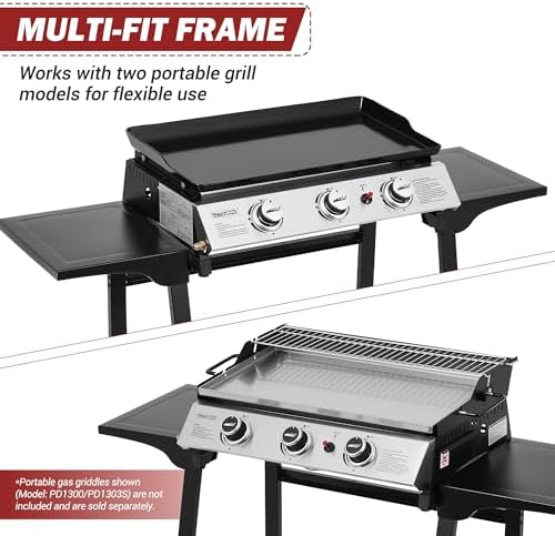 PD1300T Tabletop Griddle Stand with Basket Black