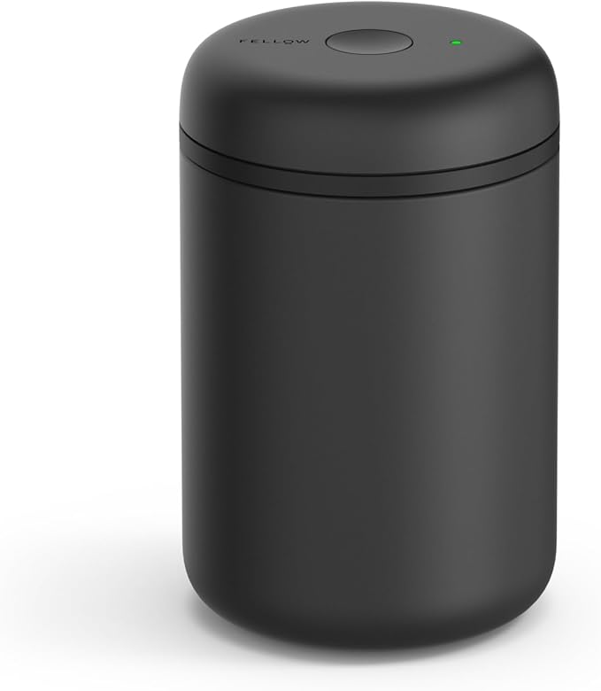 Fellow Atmos Electric Vacuum Canister & Storage Container - Airtight Coffee & Food Storage Containers - Coffee Containers - (Matte Black, 1.2 Liter)