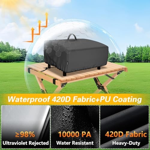EVRBUL Portable Griddle Cover Fit for Blackstone 22 in and Pit Boss 2 Burner Tabletop Griddle, Tabletop Grill Cover Fit for Royal Gourmet and GasOne 3 Burners Flat Top Gas Grill, 27"L x 23"W x 12"H
