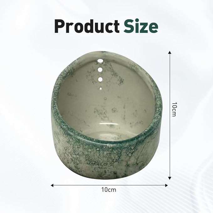 Pottery Herb Stripper Bowl, 2025 Upgrade Pottery Herb Stripper Cup Ceramic Herb Peeling Cup, Handmade Different Round Hole Sizes Suitable for Peeling Off The Leafy Assembly (A)