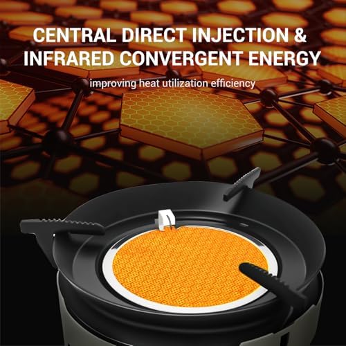 Camping Stove 3600W Portable Backpacking Stove with Piezo Ignition, Fuel Canister Adapter Windproof Gas Stove for Camping Hiking Outdoor Cooking