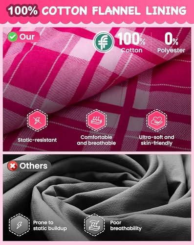 KingCamp 45°F Kids Sleeping Bag, 100% Flannel Sleeping Bag for 10-12 Child