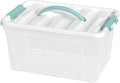 Xyskin 14 Quart Clear Storage Bins with Lid and Green Handle, Storage Latch Box/Bin Organizing Container