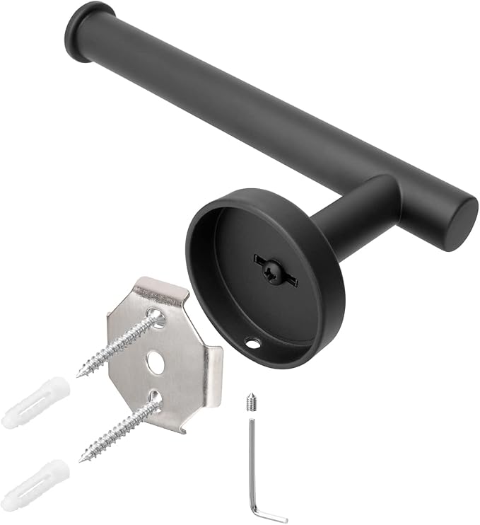 NearMoon Bathroom Toilet Paper Holder, Premium SUS304 Stainless Steel Rustproof Wall Mounted Toilet Roll Holder for Bathroom, Kitchen, Washroom (1 Pack, Matte Black)