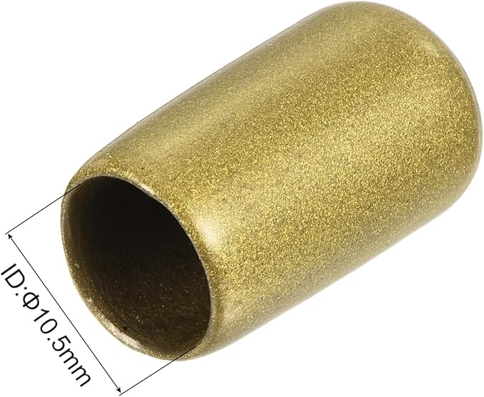 uxcell 20pcs Rubber End Caps 10.5mm ID Vinyl Round Tube Bolt Cap Cover Thread Protectors Gold