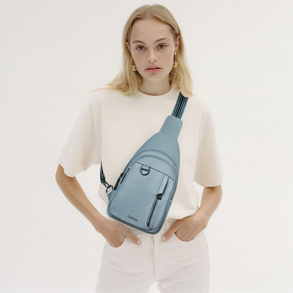 7L Sling Bag for Women Men Leather Small Sling Backpack Daypack Anti Theft Fanny Pack Crossbody Purse Travel