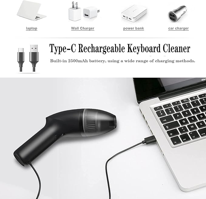 Mini Vacuum Cleaner-Rechargeable,Cordless,Desk Vacuum Cleaner for Dust,Hair,Crumbs,Car,Sewing Machine (H043)