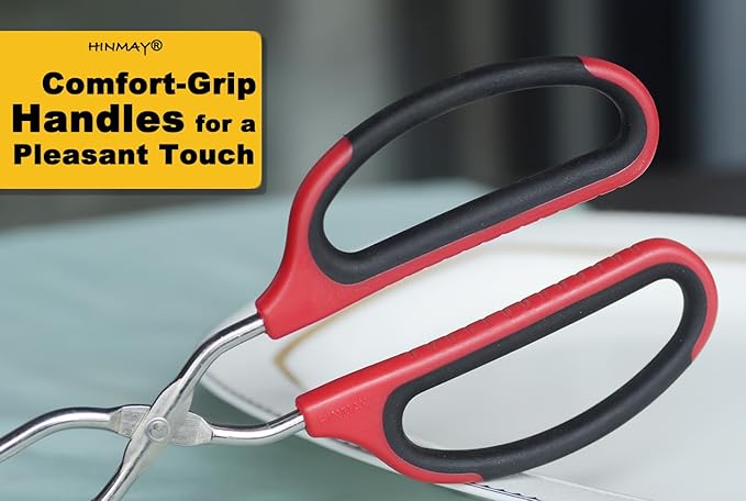 13-Inch Stainless Steel Scissor Tongs with Comfort-Grip Handle
