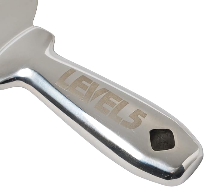 5" All Stainless Steel Joint Knife - LEVEL5 | Professional Grade Putty Blade, Premium Polished All-Metal, Precision Ground Edge, Ergonomic, Corrosion Resistant | 5-405