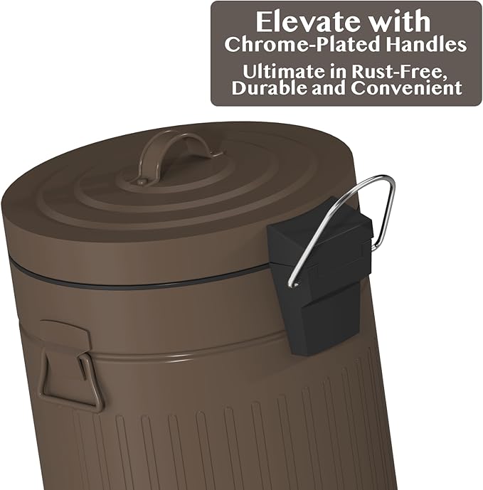 PAWZIDEA Dog Poop Trash Can Outside Odor Control, 3.1Gallon Pet Waste Trash Can Outdoor Waterproof, Dog Poop Container Bin Outdoor Garbage Can with Lid, 7.8in Activated Carbon Filter Pet Waste Station
