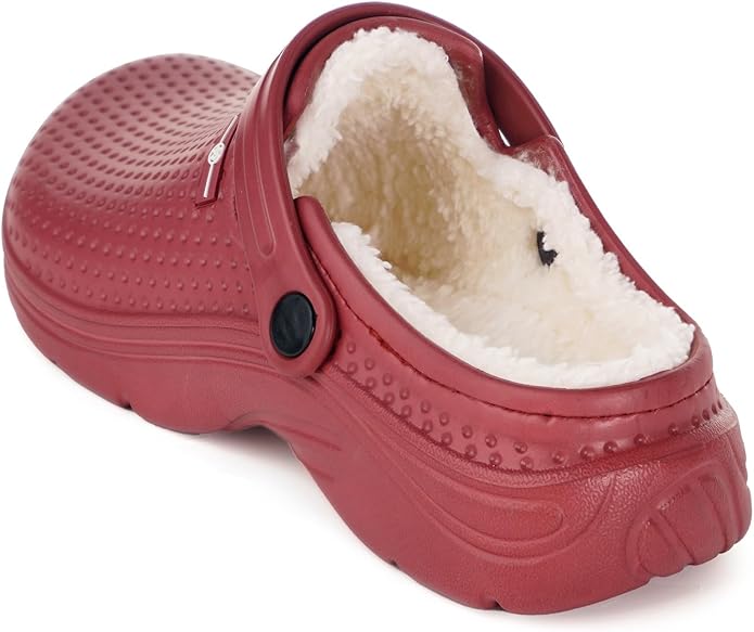 Womens Mens Fur Lined Clogs Waterproof Garden Shoes Winter Warm Fleece Lining Fuzzy House Home Slippers Indoor Outdoor Mules