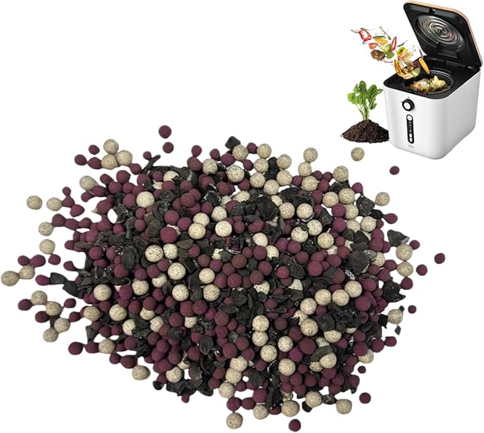 iDOO Odor Absorbing Filter Refills for Smart Waste Kitchen Composter, Multi-color Mixed Activated Carbon Granules Uesd for Electric Countertop Compost Bin, with 2 Packs of Activated Carbon 1500g Total