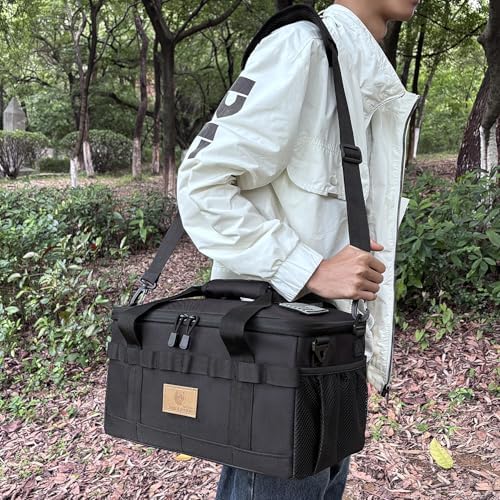 Tactical Camping Storage Bag 18L Utility Tote Bag Camp Kitchen and Trunk Organizer (Black)