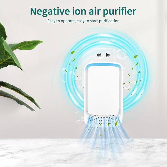 Plug-In Ionic Air Purifier (4), Home Air Ionizer, Silent Filterless Air Purifier, Silent Filterless Air Purifier for Home, Portable Negative Ion Air Freshener for Pet Odors, Dust, and Smoke.