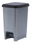 Superio Slim Trash Can with Foot Pedal – 2.5 Gallon Step-On Trash Bin with Lid, Small Plastic Garbage Can, Mini Trash Can for Bathroom, Kitchen, Office, Under Desk, Bedroom, Dorm – Grey/Black