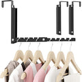 Over The Door Hooks, Small Space Double Folding Portable Over The Door Drying Rack for Laundry, Bathroom, Bedroom, Travel Storage and Drying (2Pack,Black)